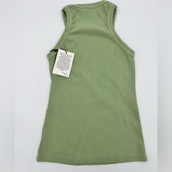 ELECTRIC & ROSE - Sinclair Stretch Ribbed Tank in Green - Picture 4 of 7